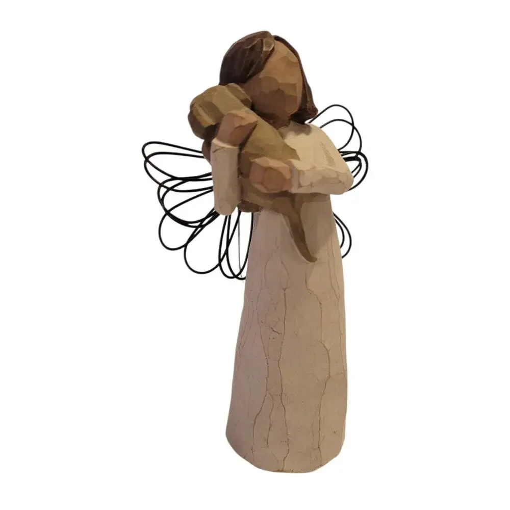 1999 Demdaco Willow Tree Susan Lordi Angel of Friendship with Dog Puppy Figurine